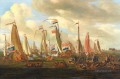 Kriegsschiff Seeschlacht und Dschunken